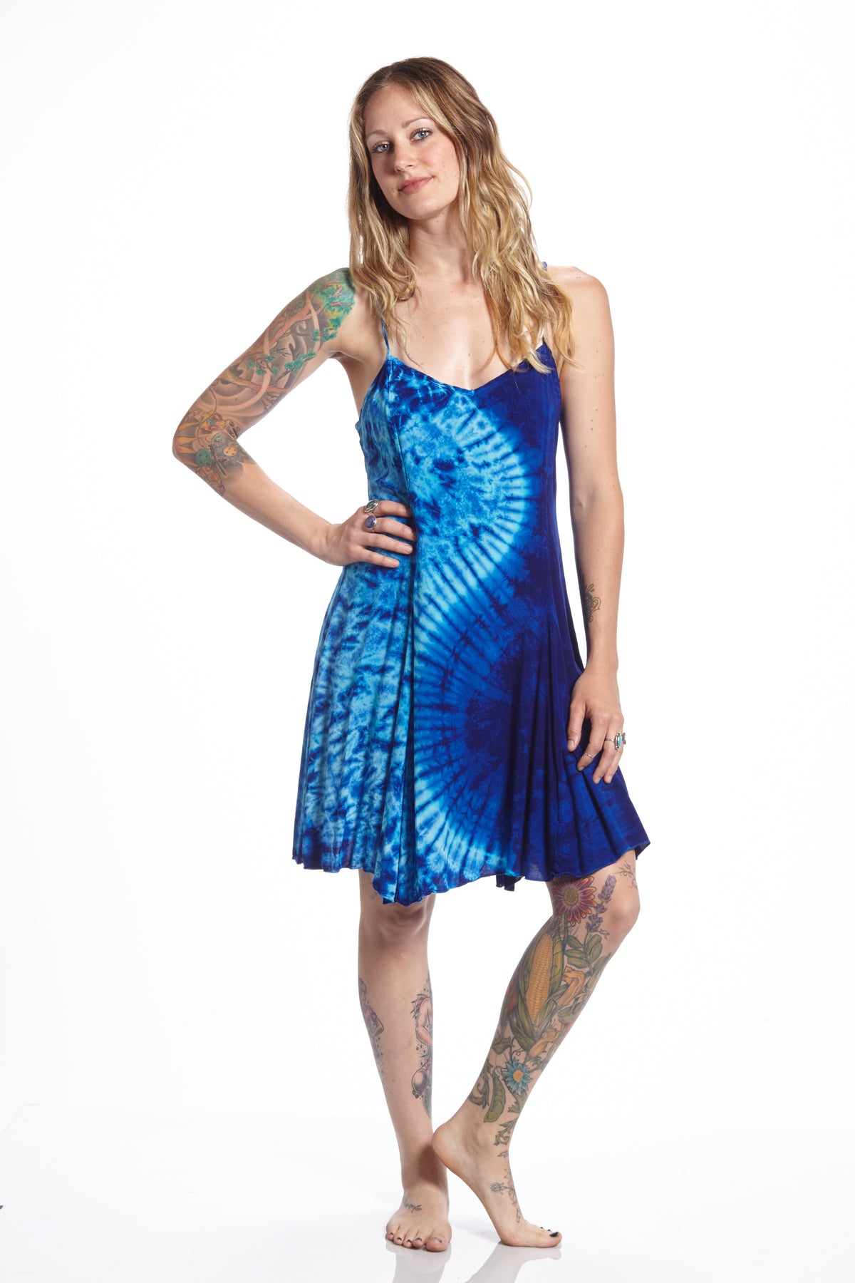 Short Spaghetti Strap Turquoise Yin