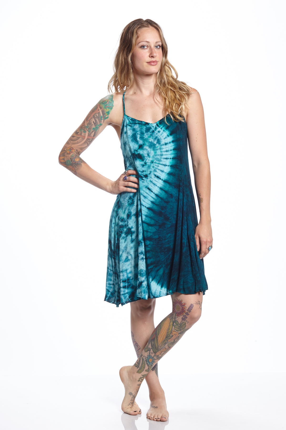 Short Spaghetti Strap Teal Yin