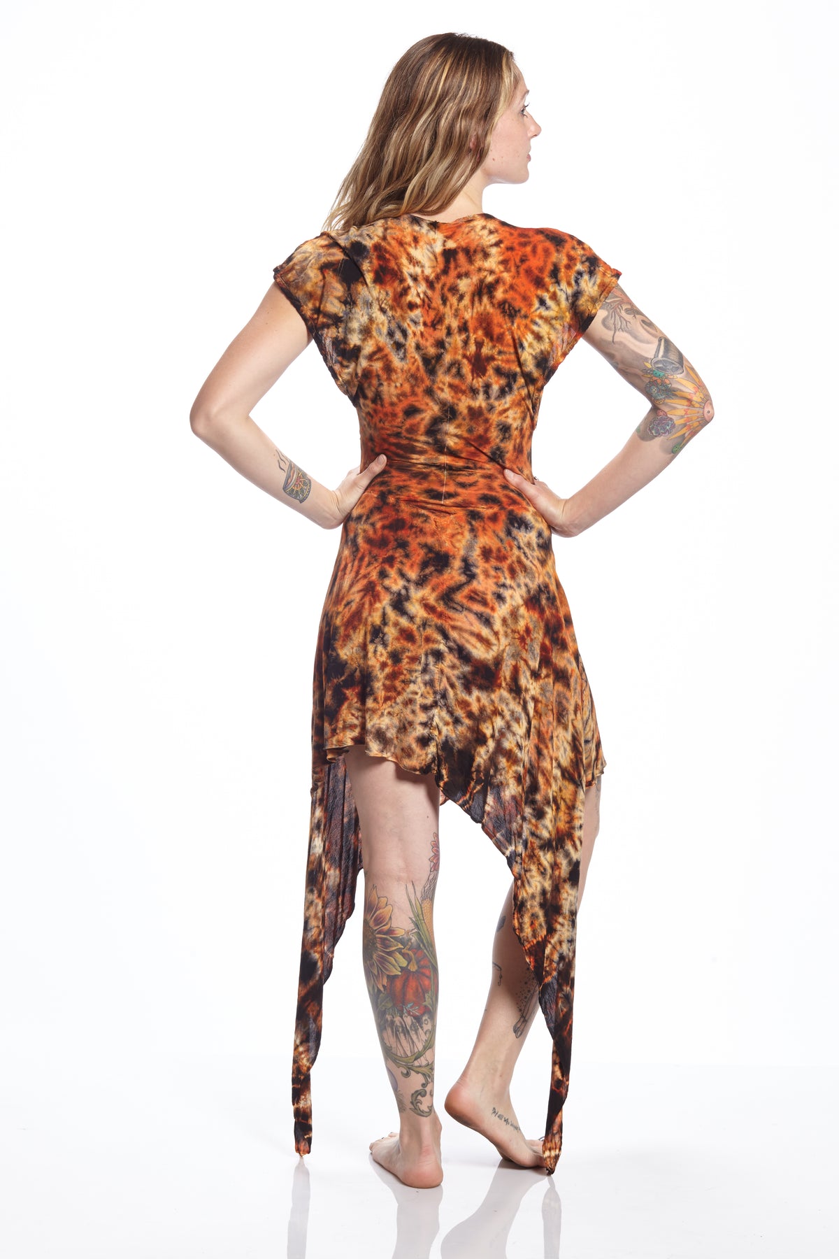 Cap Sleeve Vintage Fairy Burn Orange Crackle