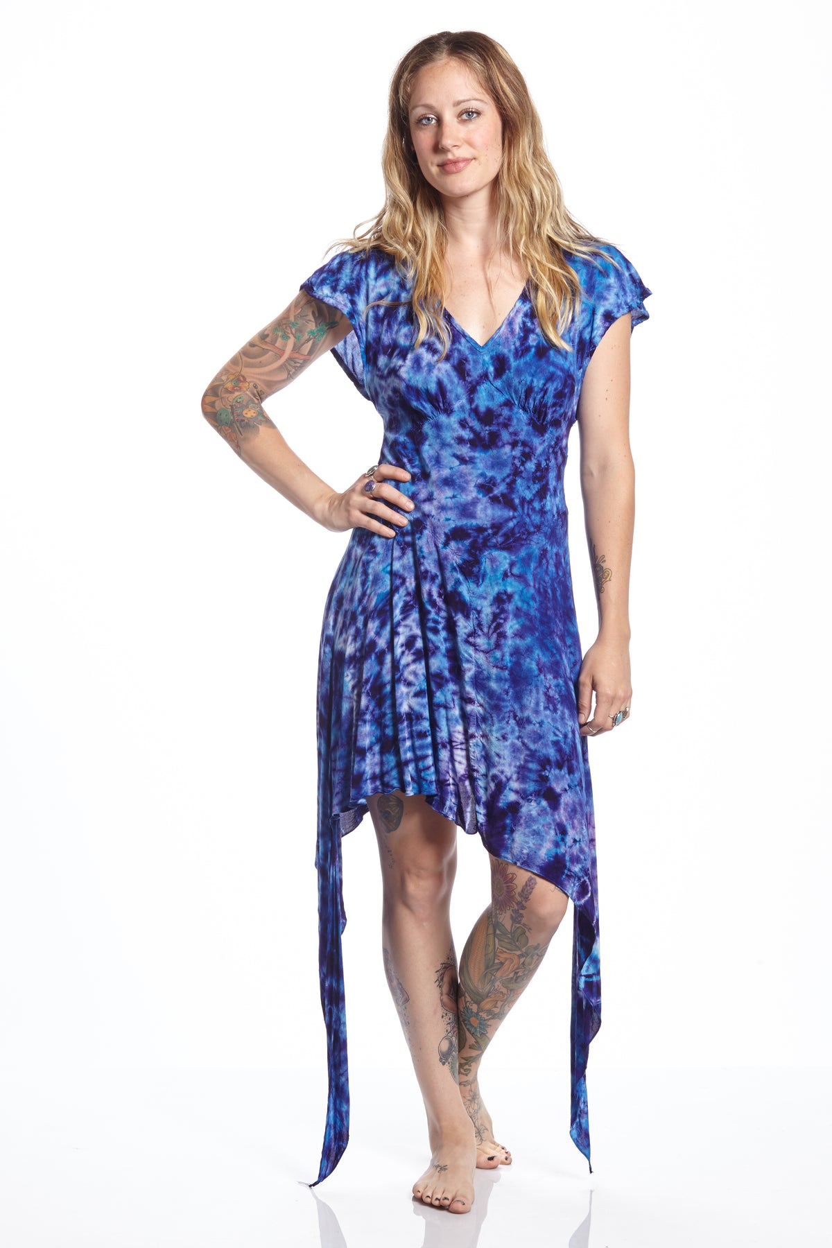 Cap Sleeve Vintage Fairy Violet Crackle Bleed